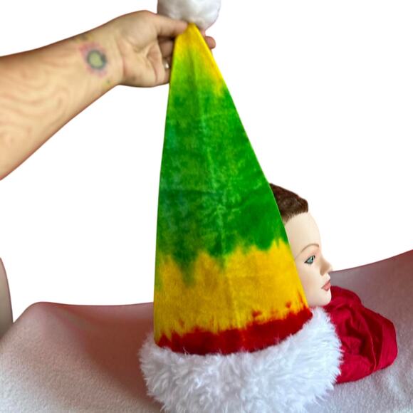 Handcrafted Tie-Dye Santa Hat - Picture 6 of 7
